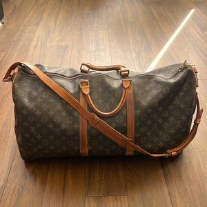 Vintage Louis Vuitton Bandoliere 60 Keepall Duffle Travel Bag